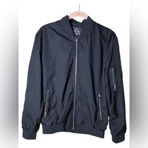 Outdoor jacket brand Classic Black Bomber zippers Elastic waist Jacket for Men